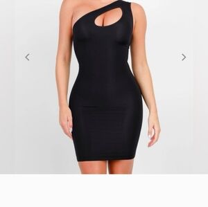 POPILUSH Shapewear One Shoulder Cutout Tummy Control Mini Dress